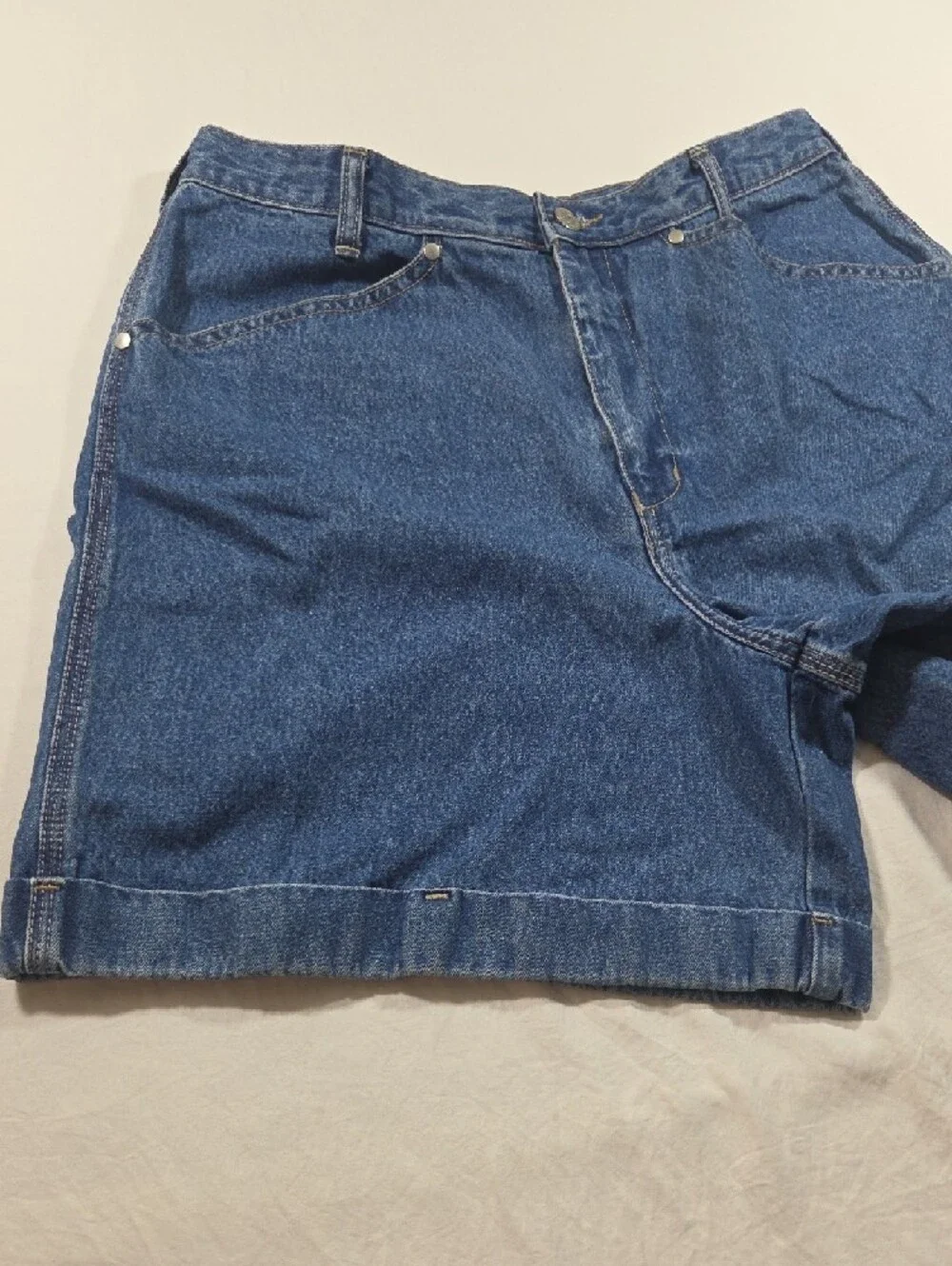CENZA by Palmetto's Relaxed High-Waist Denim Bermudas Shorts Cotton Vintage 12 - Picture 5 of 10